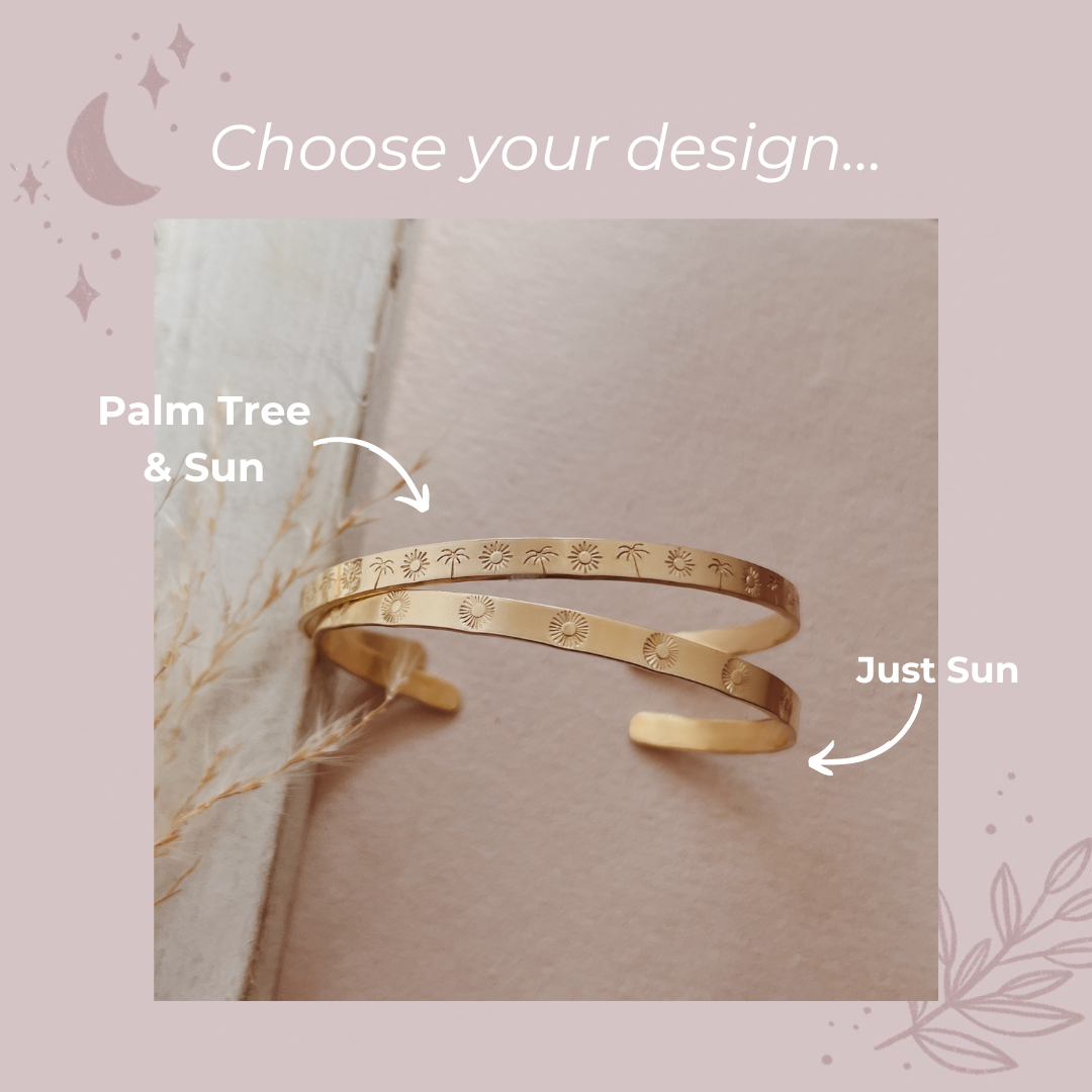 Summer Vibes Adjustable Brass Cuff Bracelet