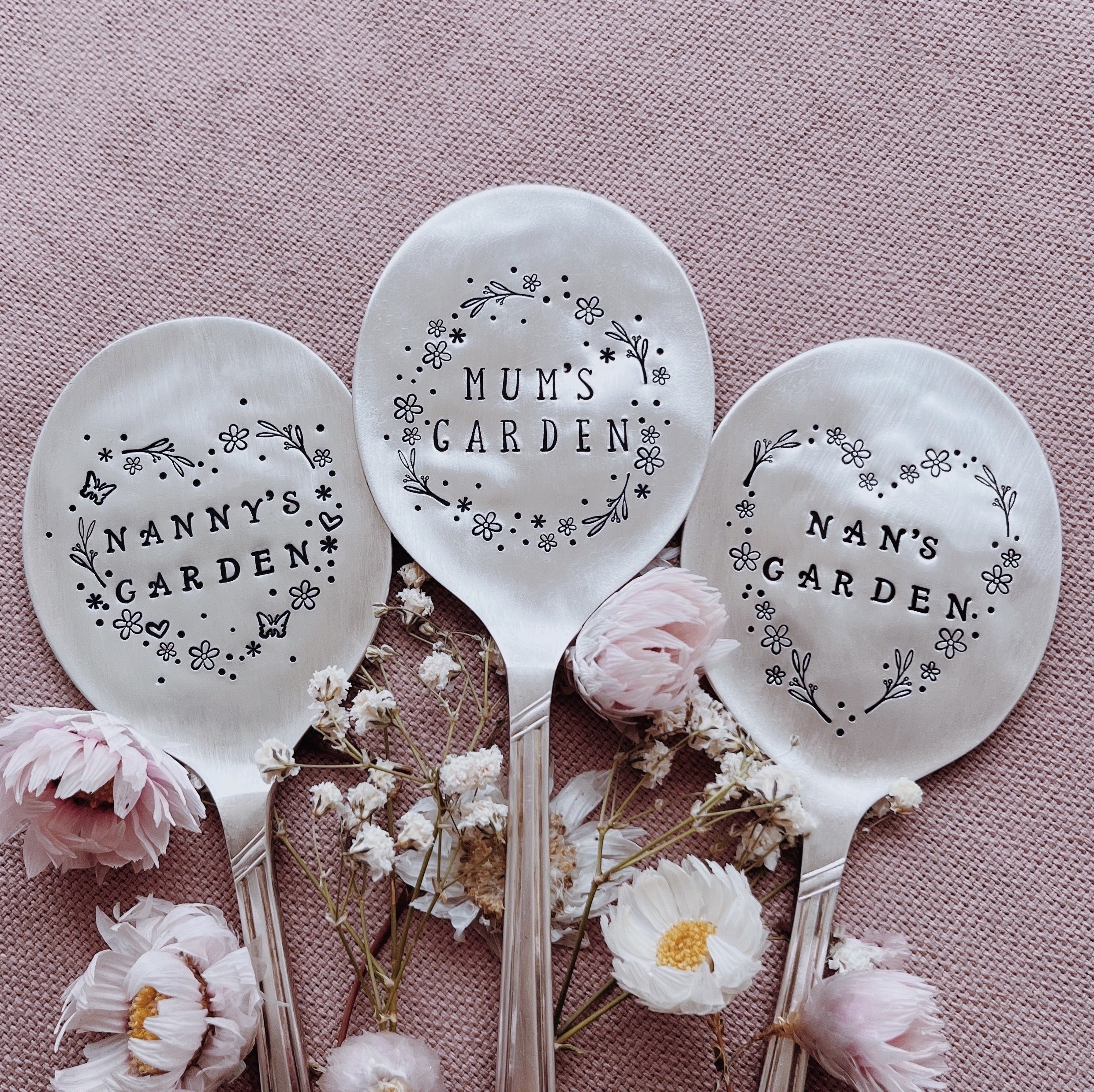 Mum's Garden / Personalised Name Garden Marker - Flat Vintage Spoon Garden/Plant Marker