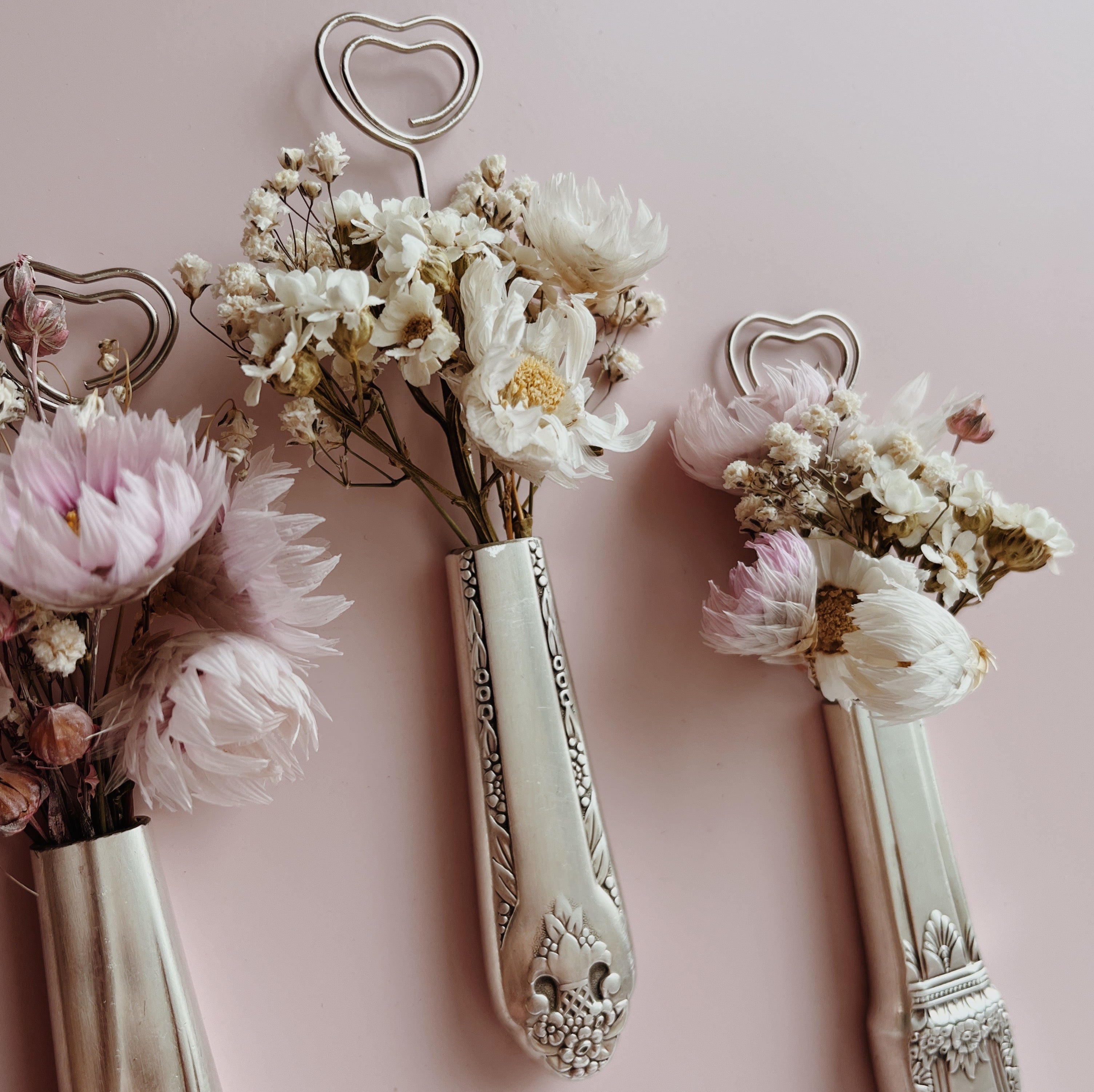 Repurposed Floral Cutlery Magnetic Photo Holder 1