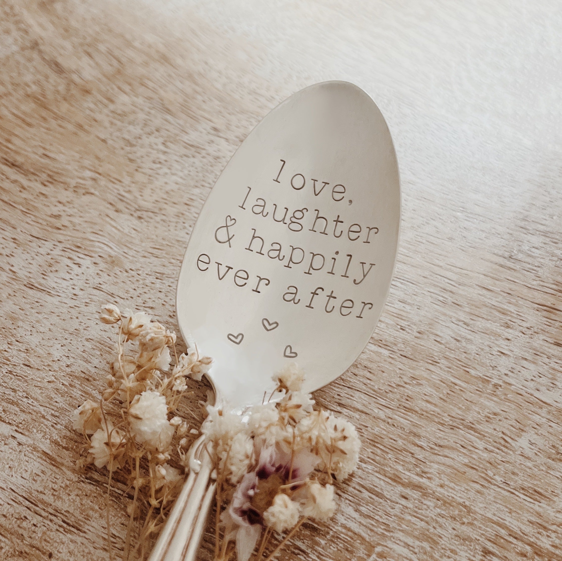 Love, Laughter & Happily Ever After Vintage Stamped Table Spoon