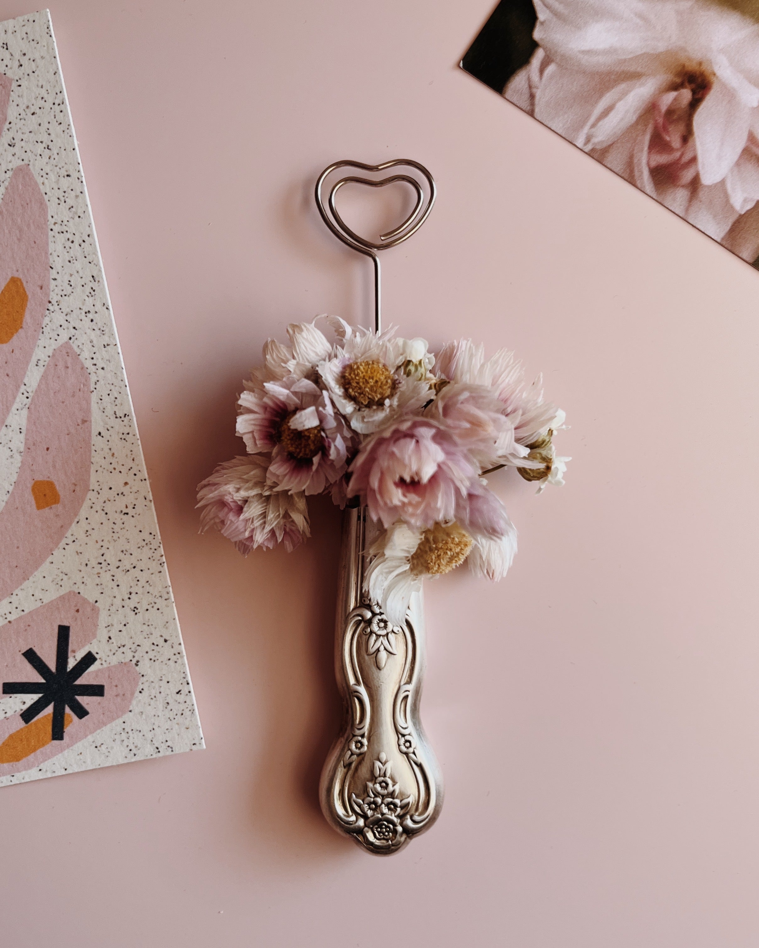 Repurposed Floral Cutlery Magnetic Photo Holder 3