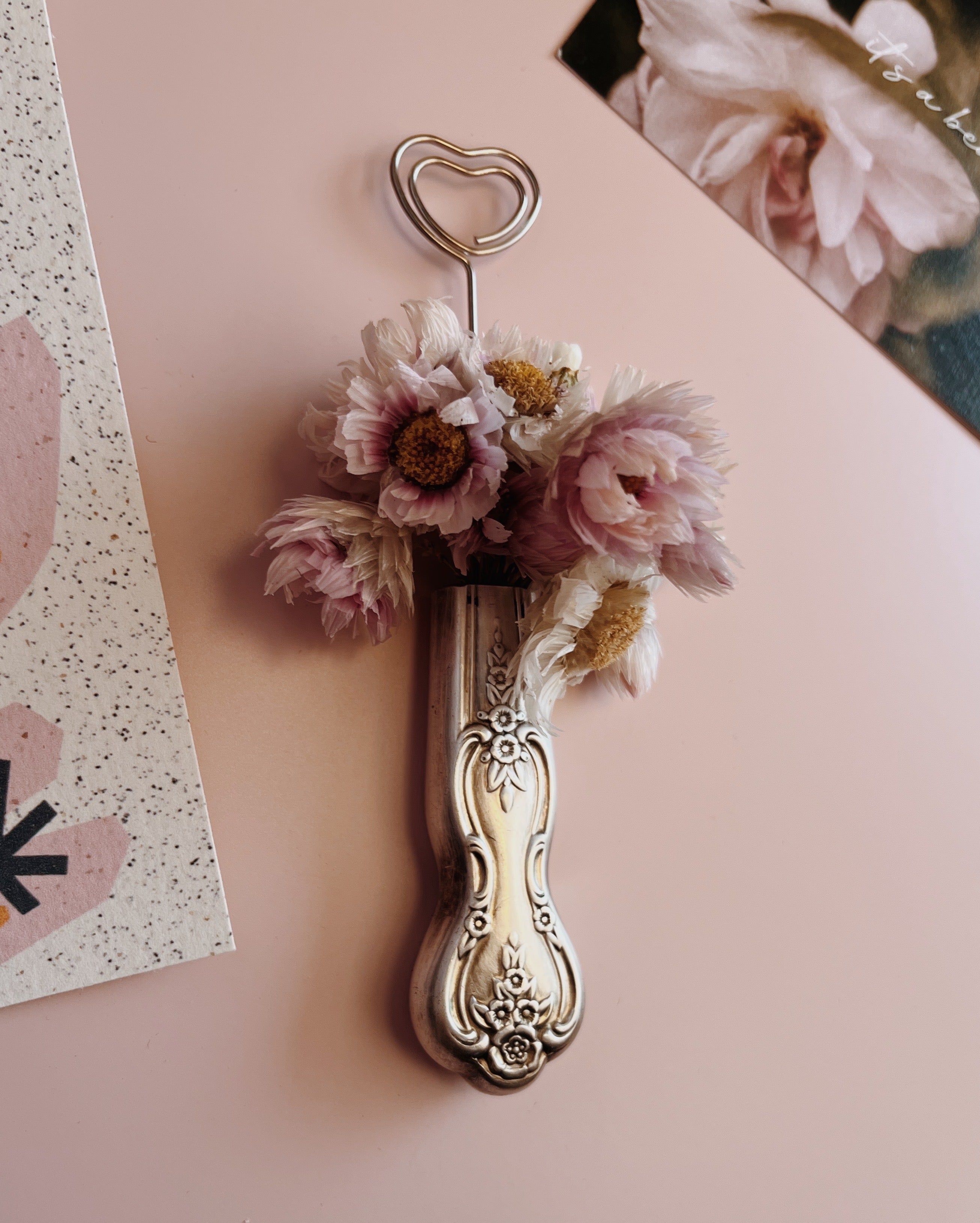 Repurposed Floral Cutlery Magnetic Photo Holder 3