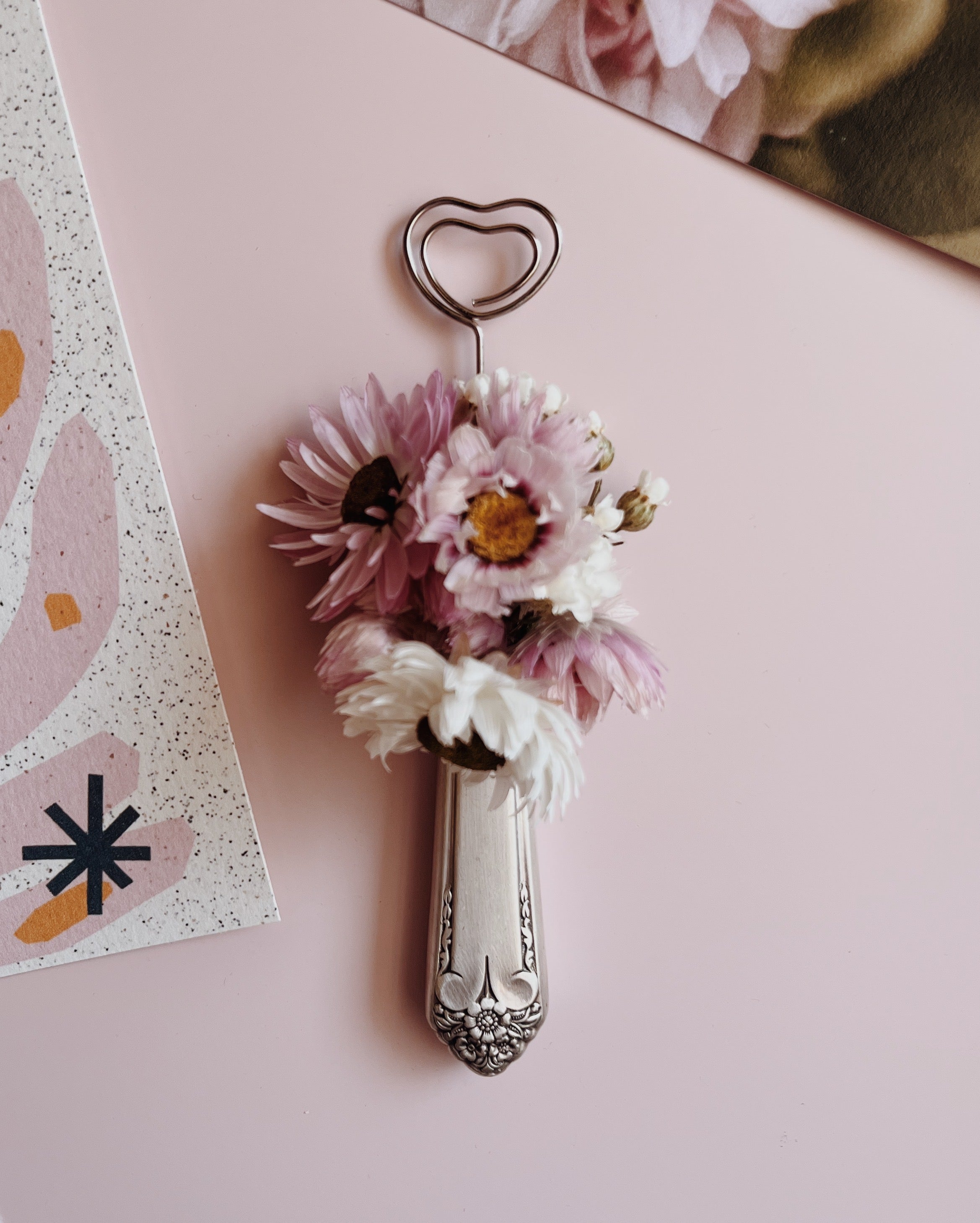 Repurposed Floral Cutlery Magnetic Photo Holder 6