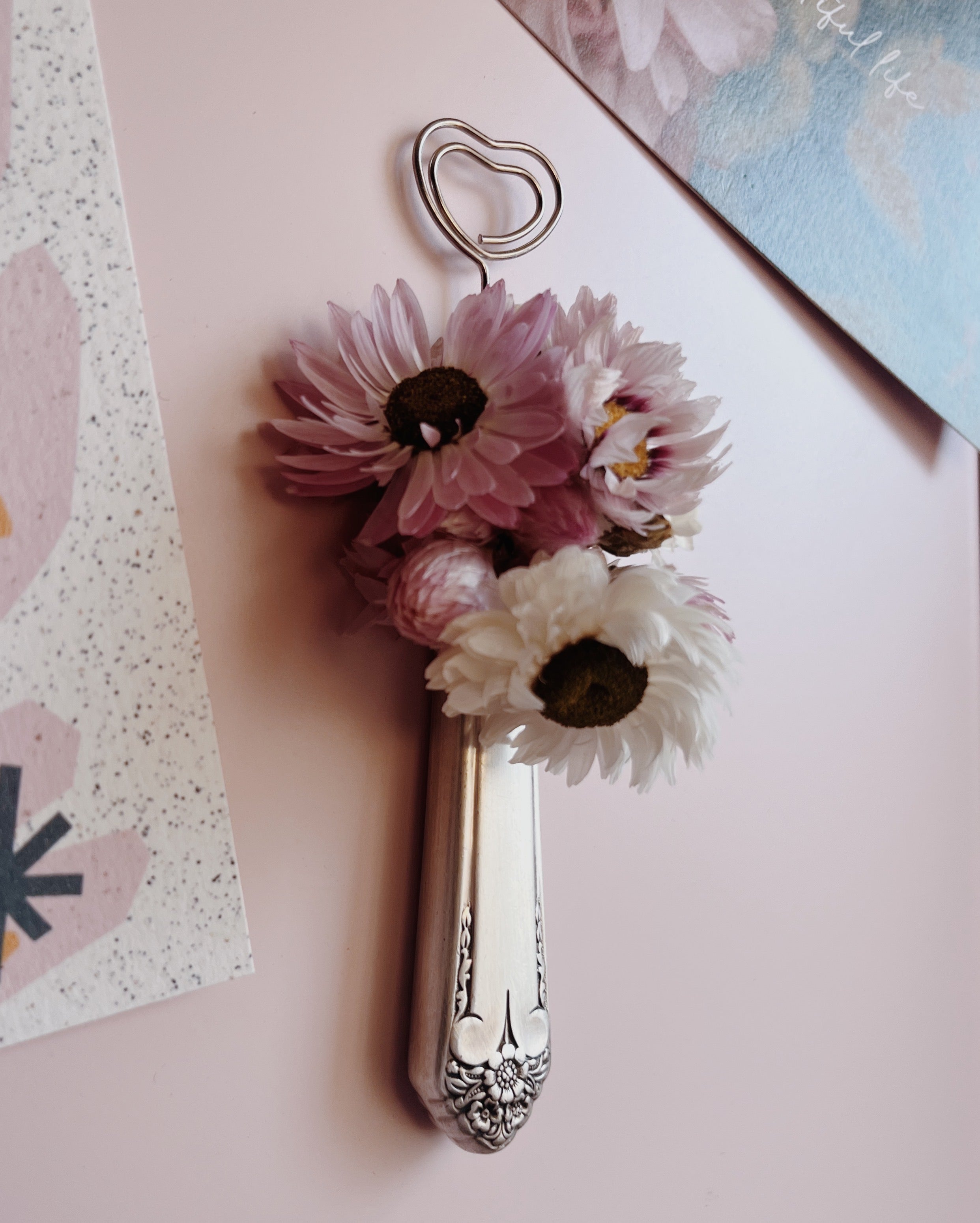 Repurposed Floral Cutlery Magnetic Photo Holder 6