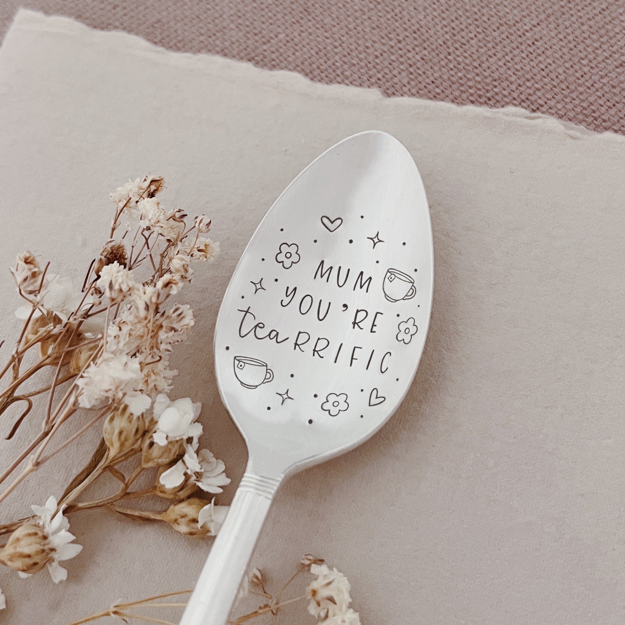 Mum You're Tea-rrific Vintage Stamped Tea Spoon