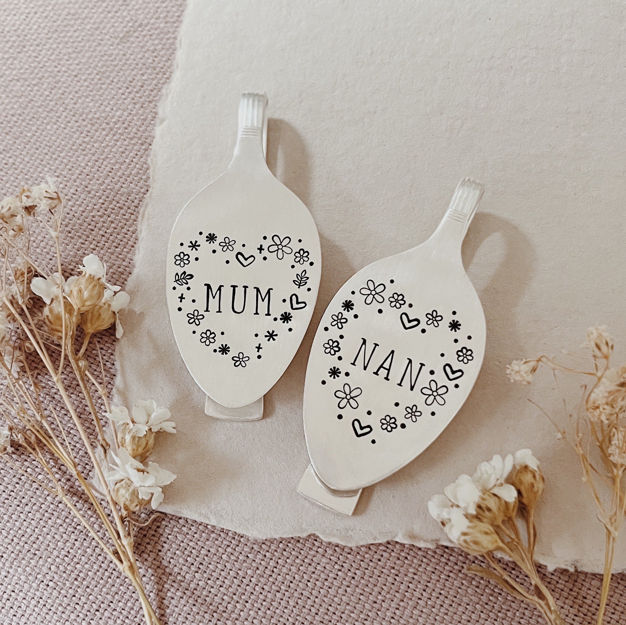 Floral Mum, Nan, Family  - Bent Spoon Bookmark