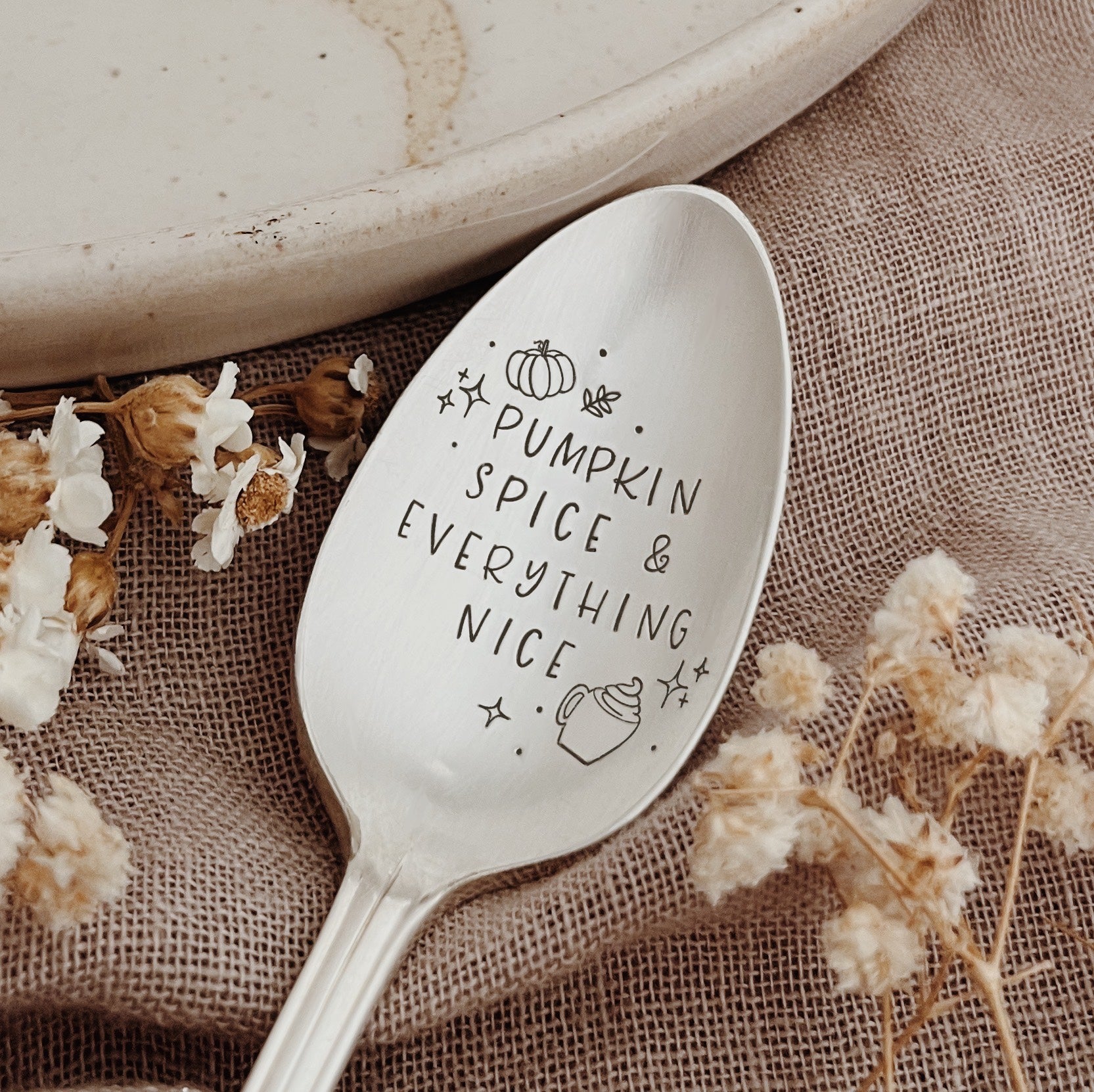 Pumpkin Spice & Everything Nice - Vintage Stamped Tea Spoon