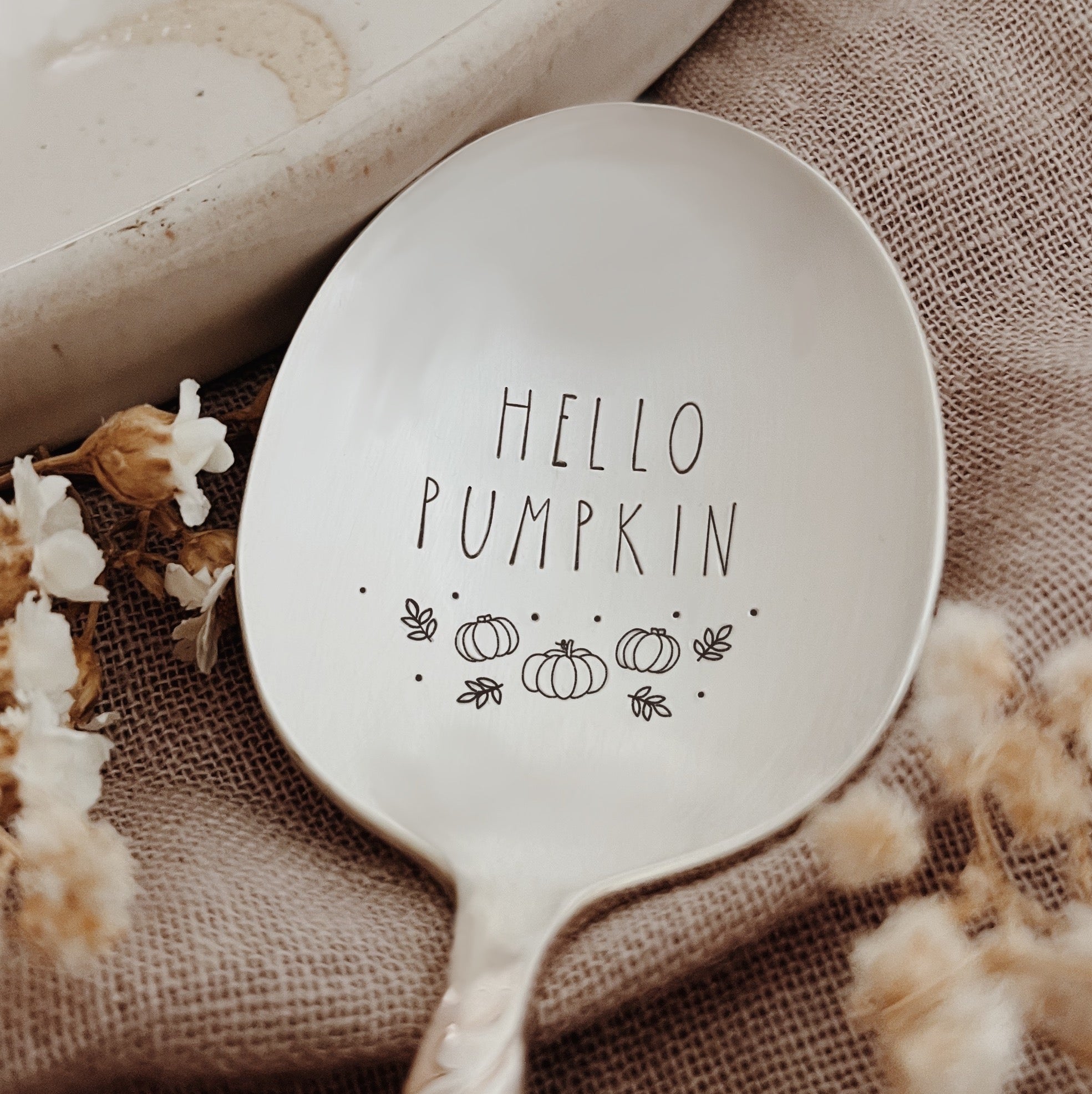 Hello Pumpkin - Vintage Stamped Soup Spoon