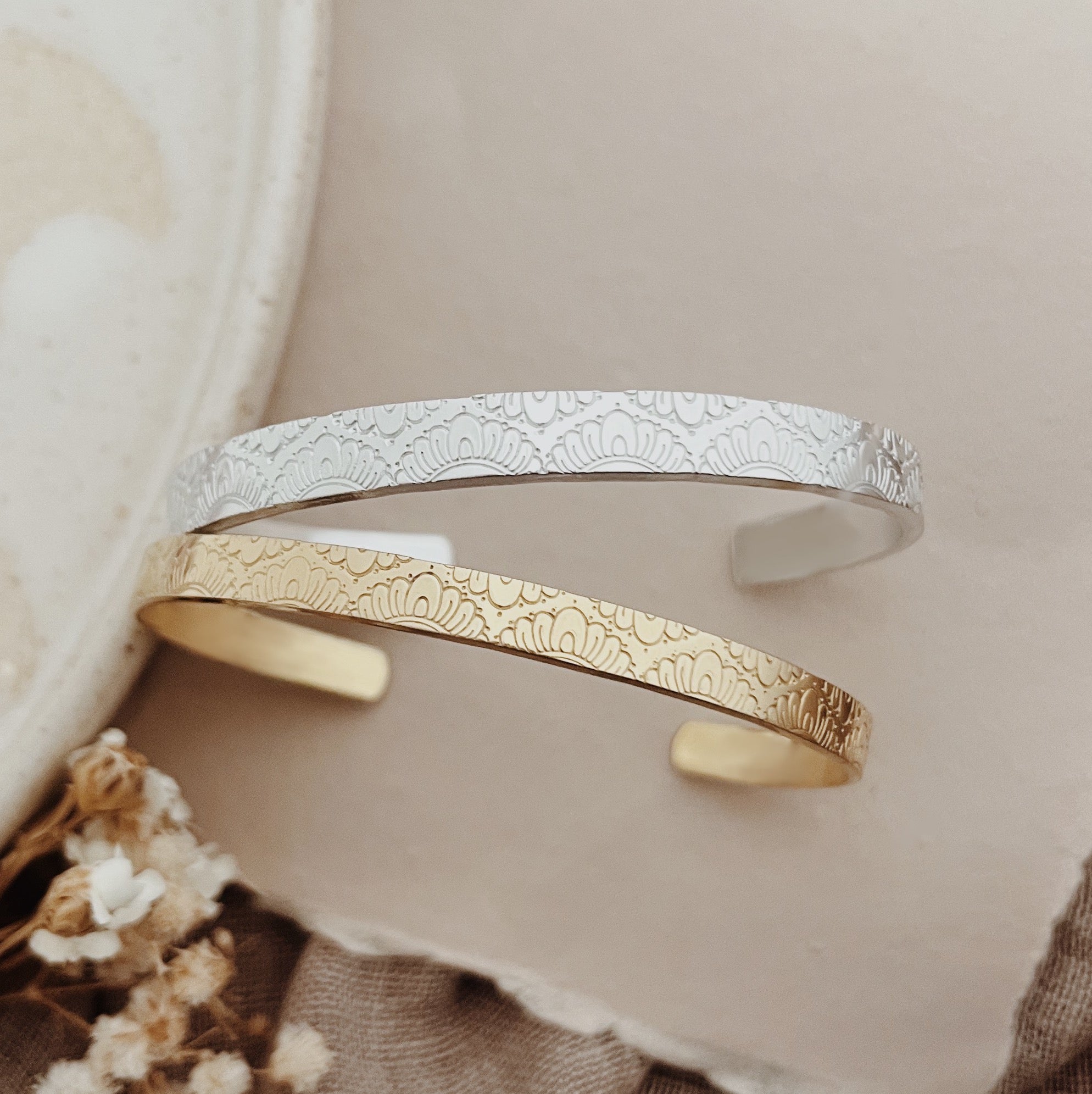 Bloom Arch Adjustable Brass Cuff Bracelet