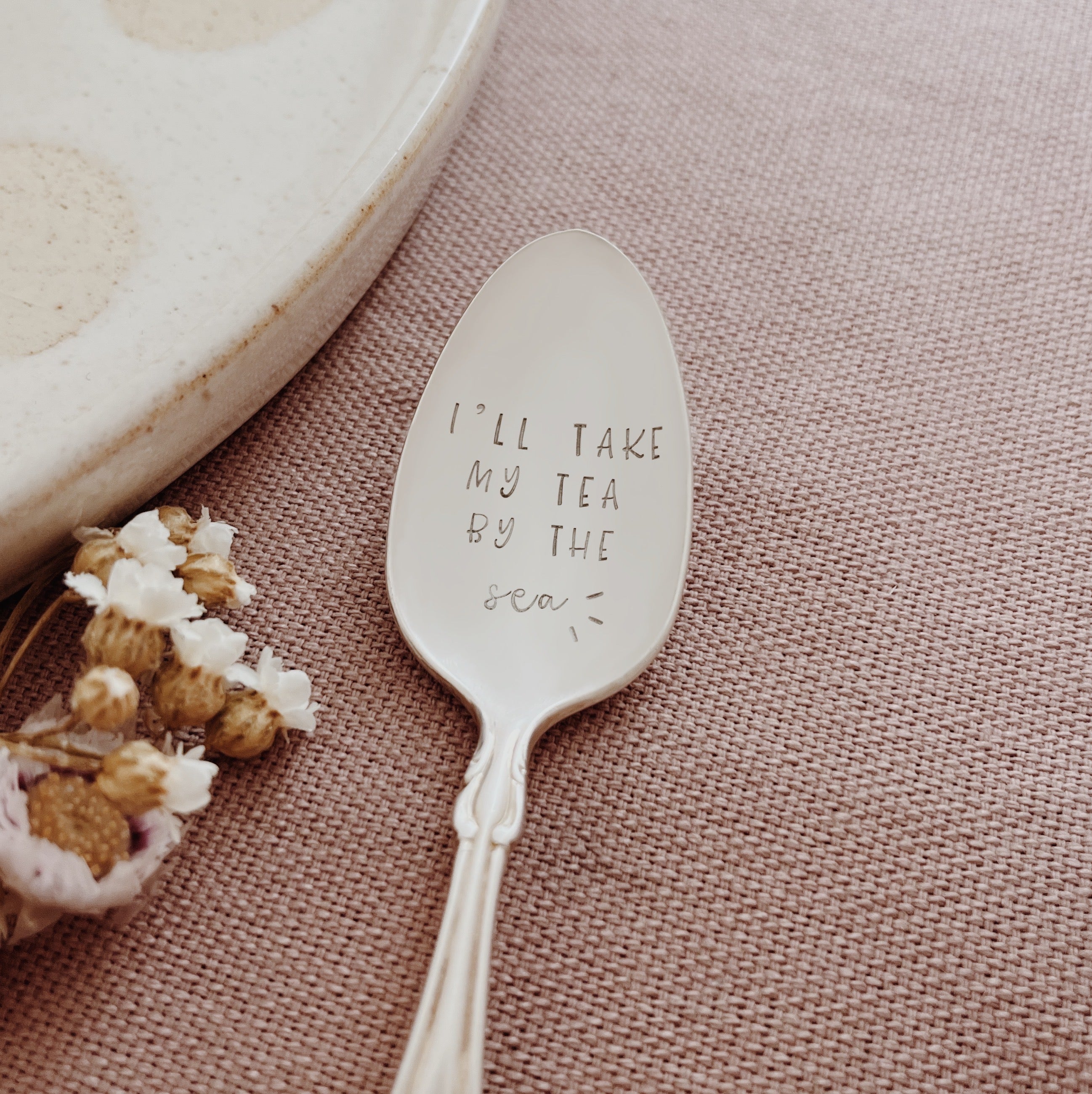 I'll Take My Tea by The Sea Vintage Stamped Tea Spoon