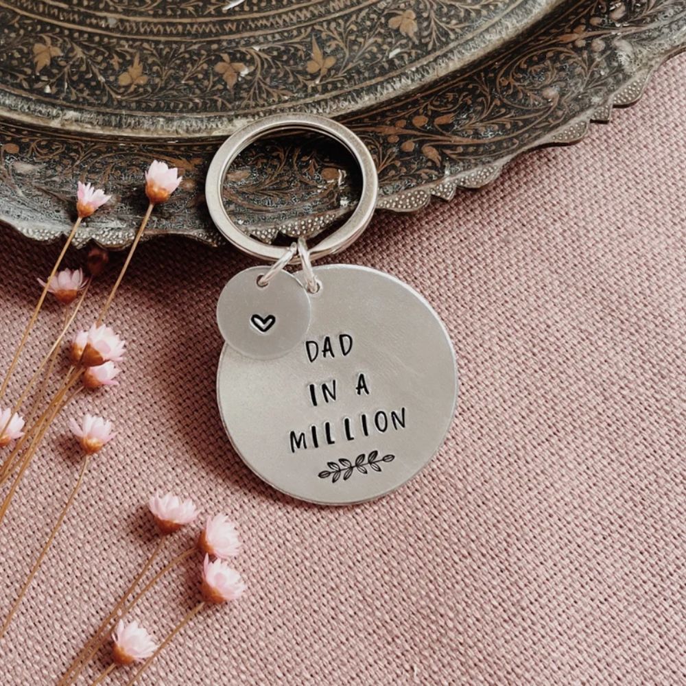 In a Million, Personalised Hand Stamped Keyring - [LostPost]