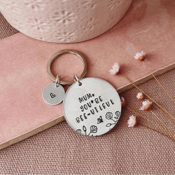 Mum You're Bee-utiful, Personalised Circle Keyring - [LostPost]