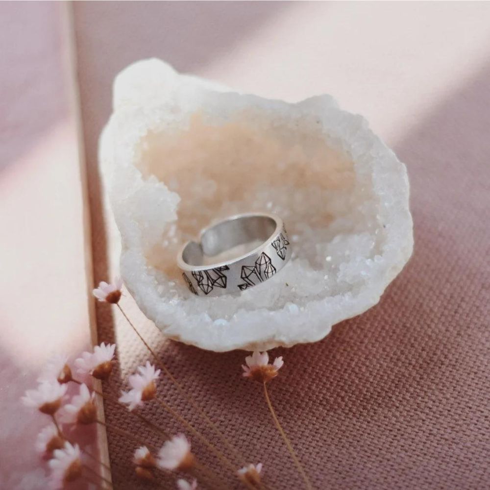 Stamped Patterns Adjustable Ring - [LostPost]