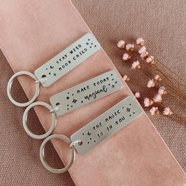 Magic, Celestial Hand Stamped Keyring - [LostPost]
