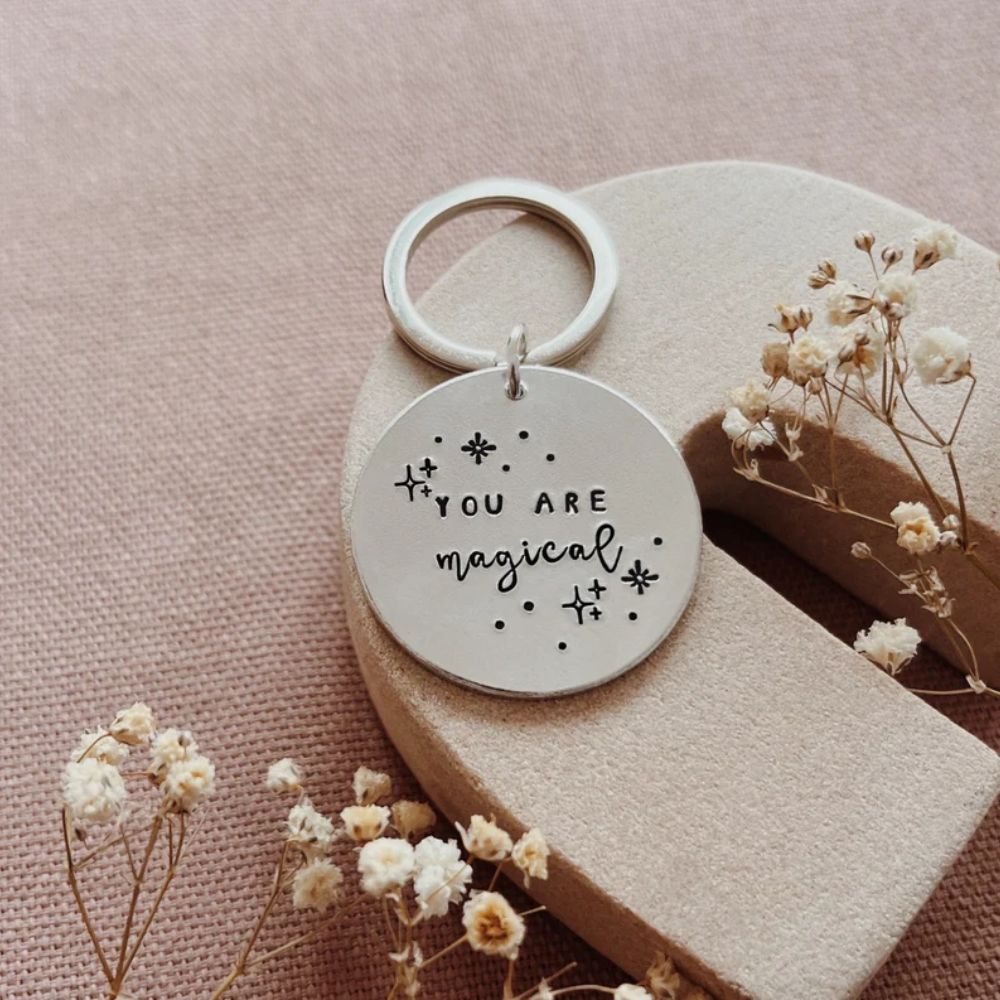 You Are Magical Hand Stamped Circle Keyring - [LostPost]