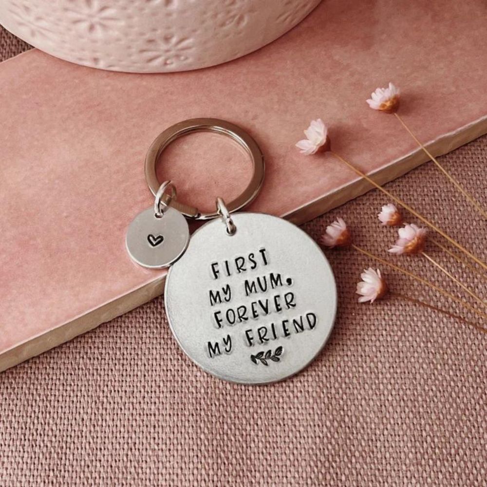 First My Mum Forever My Friend Personalised Circle Keyring - [LostPost]