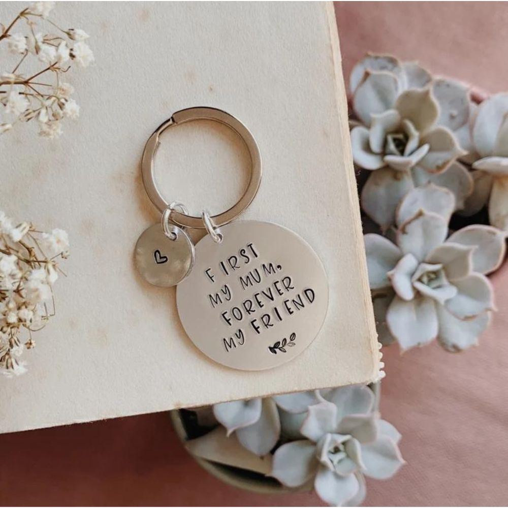 First My Mum Forever My Friend Personalised Circle Keyring - [LostPost]