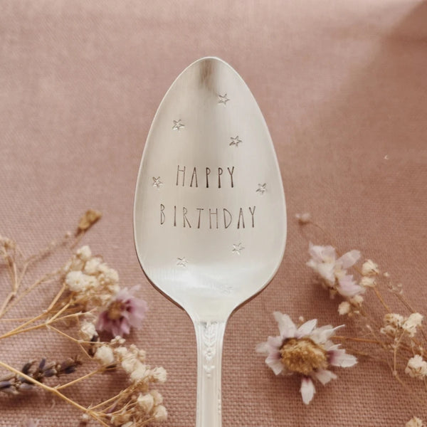 Happy Birthday Vintage Stamped Spoon - [LostPost]