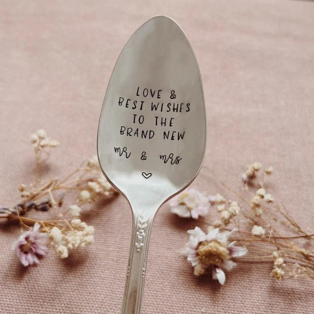 Love and Best Wishes To The Brand New Mr & Mrs Vintage Stamped Spoon - [LostPost]