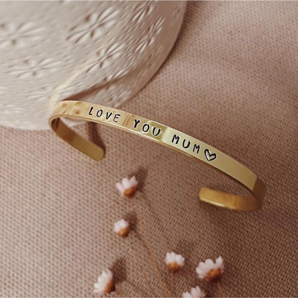 Love you Mum Adjustable Brass Bracelet Customisable - [LostPost]