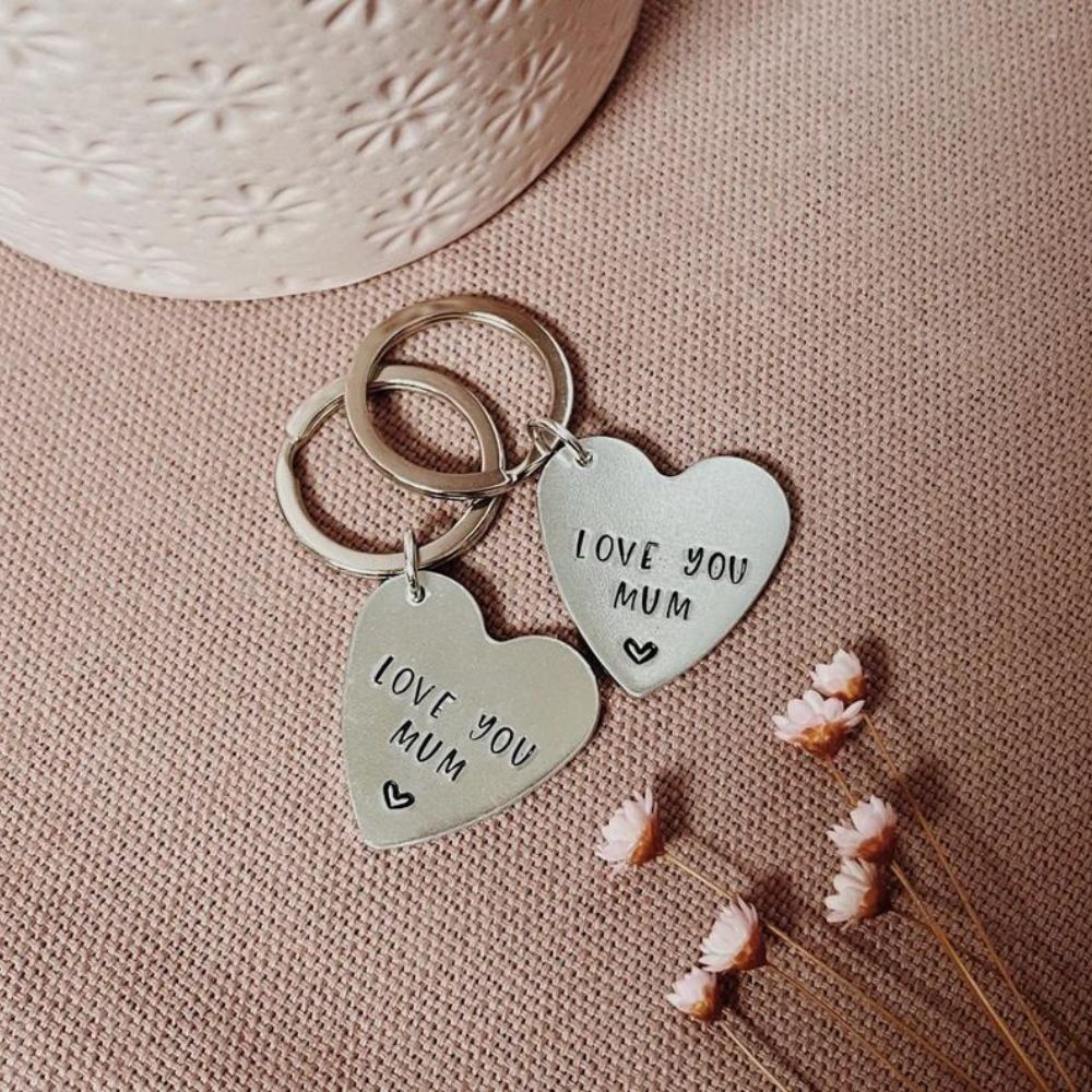 Love You Mum Personalised Circle Keyring - [LostPost]